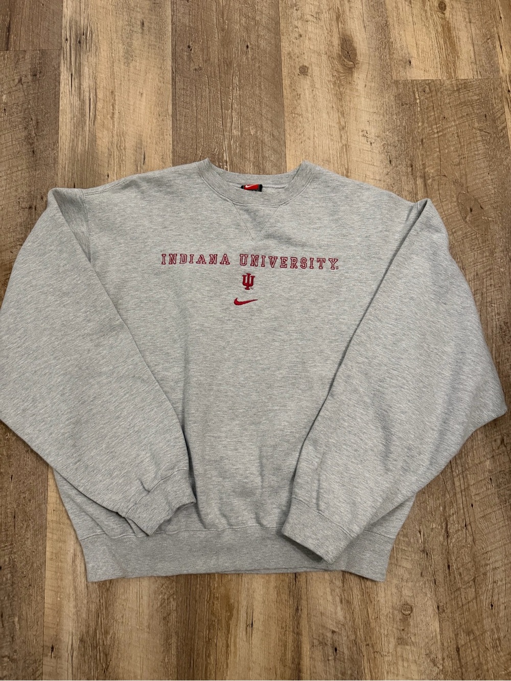 Nike Indiana University Gray Crewneck Sweatshirt Center Swoosh
